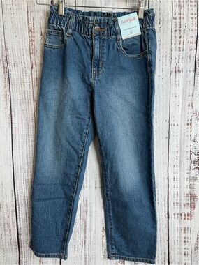 Cat & Jack Girls Blue Paperbag-Waist Denim Pants